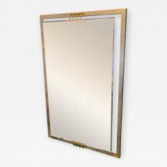 Karl Springer MODERNIST CHROME AND BRASS ACCENT MIRROR IN THE MANNER OF KARL SPRINGER - 1586305