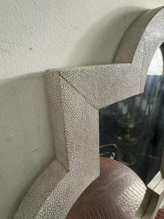 Karl Springer MODERNIST FAUX SHAGREEN MIRROR IN THE MANNER OF KARL SPRINGER - 4691180