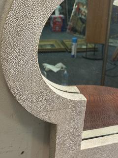 Karl Springer MODERNIST FAUX SHAGREEN MIRROR IN THE MANNER OF KARL SPRINGER - 4691181