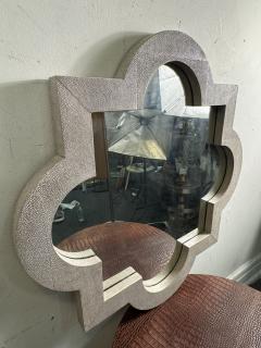 Karl Springer MODERNIST FAUX SHAGREEN MIRROR IN THE MANNER OF KARL SPRINGER - 4691182