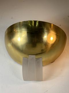 Karl Springer MODERNIST PAIR OF BRASS AND FROSTED LUCITE SCONCES BY KARL SPRINGER - 1307908