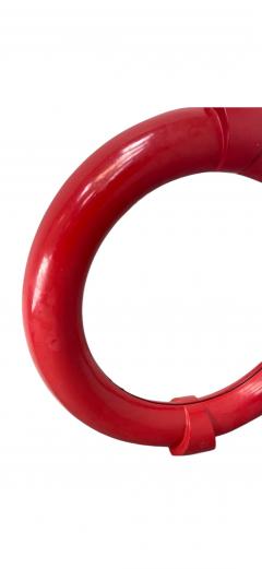 Karl Springer MODERNIST RED LACQUER ROUND MIRROR IN THE MANNER OF KARL SPRINGER - 4466176