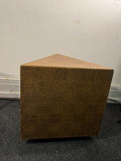 Karl Springer MODERNIST TRIANGULAR GRASSCLOTH TABLES IN THE MANNER OF KARL SPRINGER - 4691213