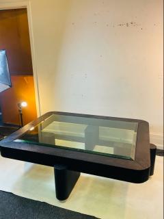 Karl Springer MONUMENTAL CUSTOM BLACK OSTRICH COFFEE TABLE BY KARL SPRINGER - 2540571
