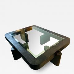 Karl Springer MONUMENTAL CUSTOM BLACK OSTRICH COFFEE TABLE BY KARL SPRINGER - 2545975