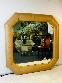 Karl Springer MONUMENTAL FAUX OSTRICH OCTAGONAL MIRROR IN THE MANNER OF KARL SPRINGER - 2807446