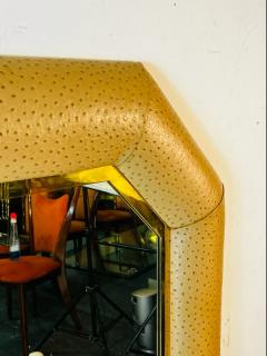 Karl Springer MONUMENTAL FAUX OSTRICH OCTAGONAL MIRROR IN THE MANNER OF KARL SPRINGER - 2807452