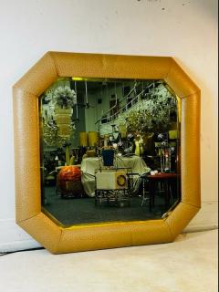 Karl Springer MONUMENTAL FAUX OSTRICH OCTAGONAL MIRROR IN THE MANNER OF KARL SPRINGER - 2807453