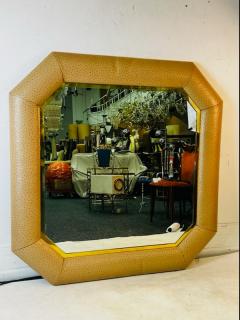 Karl Springer MONUMENTAL FAUX OSTRICH OCTAGONAL MIRROR IN THE MANNER OF KARL SPRINGER - 2807456