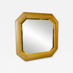 Karl Springer MONUMENTAL FAUX OSTRICH OCTAGONAL MIRROR IN THE MANNER OF KARL SPRINGER - 2813455