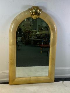 Karl Springer MONUMENTAL GOATSKIN AND BRASS MIRROR BY KARL SPRINGER - 1640486