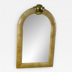 Karl Springer MONUMENTAL GOATSKIN AND BRASS MIRROR BY KARL SPRINGER - 1645457