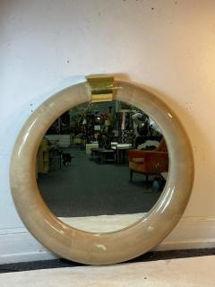 Karl Springer MONUMENTAL MODERN GOATSKIN AND BRASS MIRROR BY KARL SPRINGER - 2419652