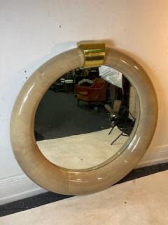 Karl Springer MONUMENTAL MODERN GOATSKIN AND BRASS MIRROR BY KARL SPRINGER - 2419654