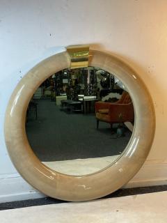 Karl Springer MONUMENTAL MODERN GOATSKIN AND BRASS MIRROR BY KARL SPRINGER - 2419660