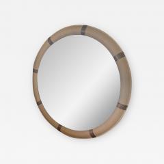 Karl Springer MONUMENTAL MODERN GRASSCLOTH AND PYTHON MIRROR - 2029148