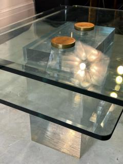 Karl Springer MONUMENTAL MODERNIST GLASS AND LUCITE TABLE ATTRIBUTED TO KARL SPRINGER - 2822535