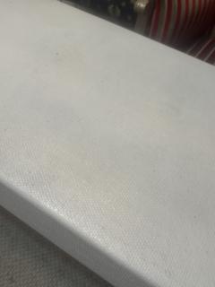 Karl Springer MONUMENTAL MODERNIST WHITE LINEN CONSOLE IN THE MANNER OF KARL SPRINGER - 4353186