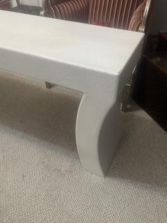 Karl Springer MONUMENTAL MODERNIST WHITE LINEN CONSOLE IN THE MANNER OF KARL SPRINGER - 4353187