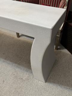 Karl Springer MONUMENTAL MODERNIST WHITE LINEN CONSOLE IN THE MANNER OF KARL SPRINGER - 4353193