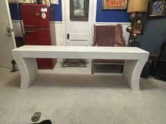 Karl Springer MONUMENTAL MODERNIST WHITE LINEN CONSOLE IN THE MANNER OF KARL SPRINGER - 4353194