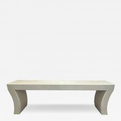 Karl Springer MONUMENTAL MODERNIST WHITE LINEN CONSOLE IN THE MANNER OF KARL SPRINGER - 4401595