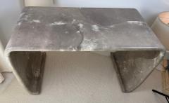 Karl Springer Magnificent Karl Springer Waterfall Console Table in Gray Goatskin Mid century - 4429014