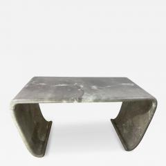 Karl Springer Magnificent Karl Springer Waterfall Console Table in Gray Goatskin Mid century - 4434616