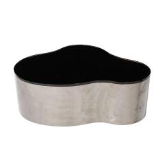 Karl Springer Mid Century Free Form Cocktail Table in Gunmetal Vitrolite by Karl Springer - 3352264