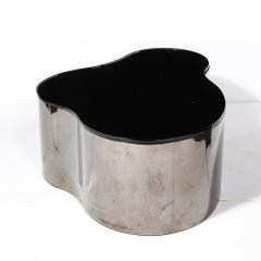Karl Springer Mid Century Free Form Cocktail Table in Gunmetal Vitrolite by Karl Springer - 3352268