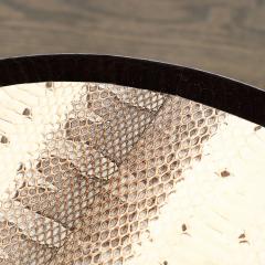 Karl Springer Mid Century Gueridon Table in Python Leather with Stepped Base by Karl Springer - 4653760
