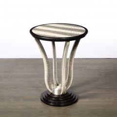 Karl Springer Mid Century Gueridon Table in Python Leather with Stepped Base by Karl Springer - 4653803