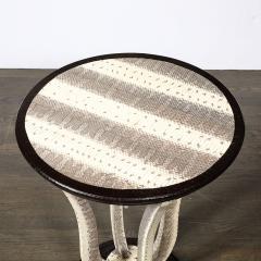 Karl Springer Mid Century Gueridon Table in Python Leather with Stepped Base by Karl Springer - 4653809