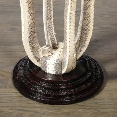 Karl Springer Mid Century Gueridon Table in Python Leather with Stepped Base by Karl Springer - 4653816