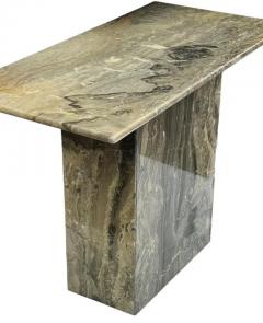 Karl Springer Mid Century Italian Post Modern Gray Marble Console Table or Sofa Table - 3511447