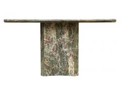 Karl Springer Mid Century Italian Post Modern Green Gray Marble Console Table or Sofa Table - 3562187