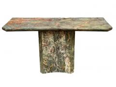 Karl Springer Mid Century Italian Post Modern Green Gray Marble Console Table or Sofa Table - 3562189