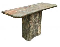 Karl Springer Mid Century Italian Post Modern Green Gray Marble Console Table or Sofa Table - 3562190