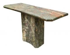 Karl Springer Mid Century Italian Post Modern Green Gray Marble Console Table or Sofa Table - 3562192