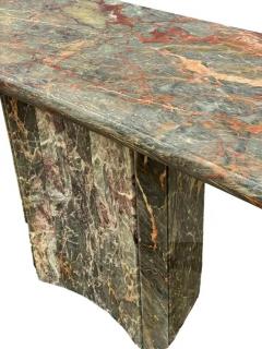 Karl Springer Mid Century Italian Post Modern Green Gray Marble Console Table or Sofa Table - 3562195