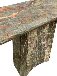 Karl Springer Mid Century Italian Post Modern Green Gray Marble Console Table or Sofa Table - 3562237