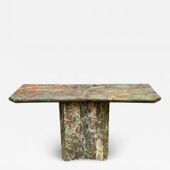 Karl Springer Mid Century Italian Post Modern Green Gray Marble Console Table or Sofa Table - 3563772