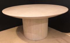 Karl Springer Mid Century Modern Karl Springer Circular Dining Table with 3 Leaves - 1248003