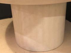 Karl Springer Mid Century Modern Karl Springer Circular Dining Table with 3 Leaves - 1248006