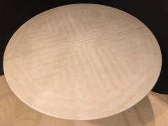 Karl Springer Mid Century Modern Karl Springer Circular Dining Table with 3 Leaves - 1248007