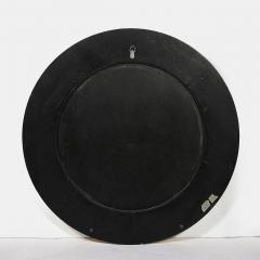 Karl Springer Mid Century Modernist Cream Lacquered Goat Skin Round Mirror by Karl Springer - 4622859