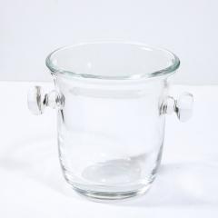 Karl Springer Mid Century Modernist Glass Ice Bucket Signed Karl Springer - 3976051