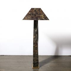 Karl Springer Mid Century Modernist J M F Floor Lamp in Tessellated Penshell by Karl Springer - 3473925