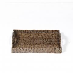 Karl Springer Mid Century Modernist Python Skin Tray by Karl Springer - 4653800