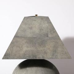 Karl Springer Mid Century Modernist Tessellated Shagreen Geometric Table Lamp by Karl Springer - 3473907